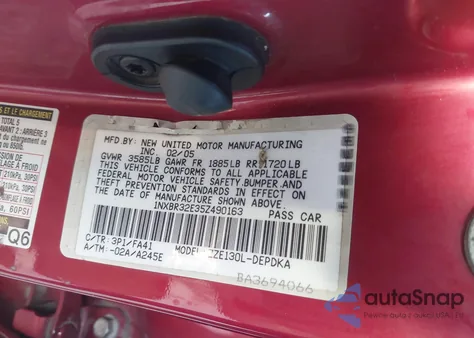 2005 Toyota Corolla Ce from USA, damaged, VIN 1NXBR32E35Z490163